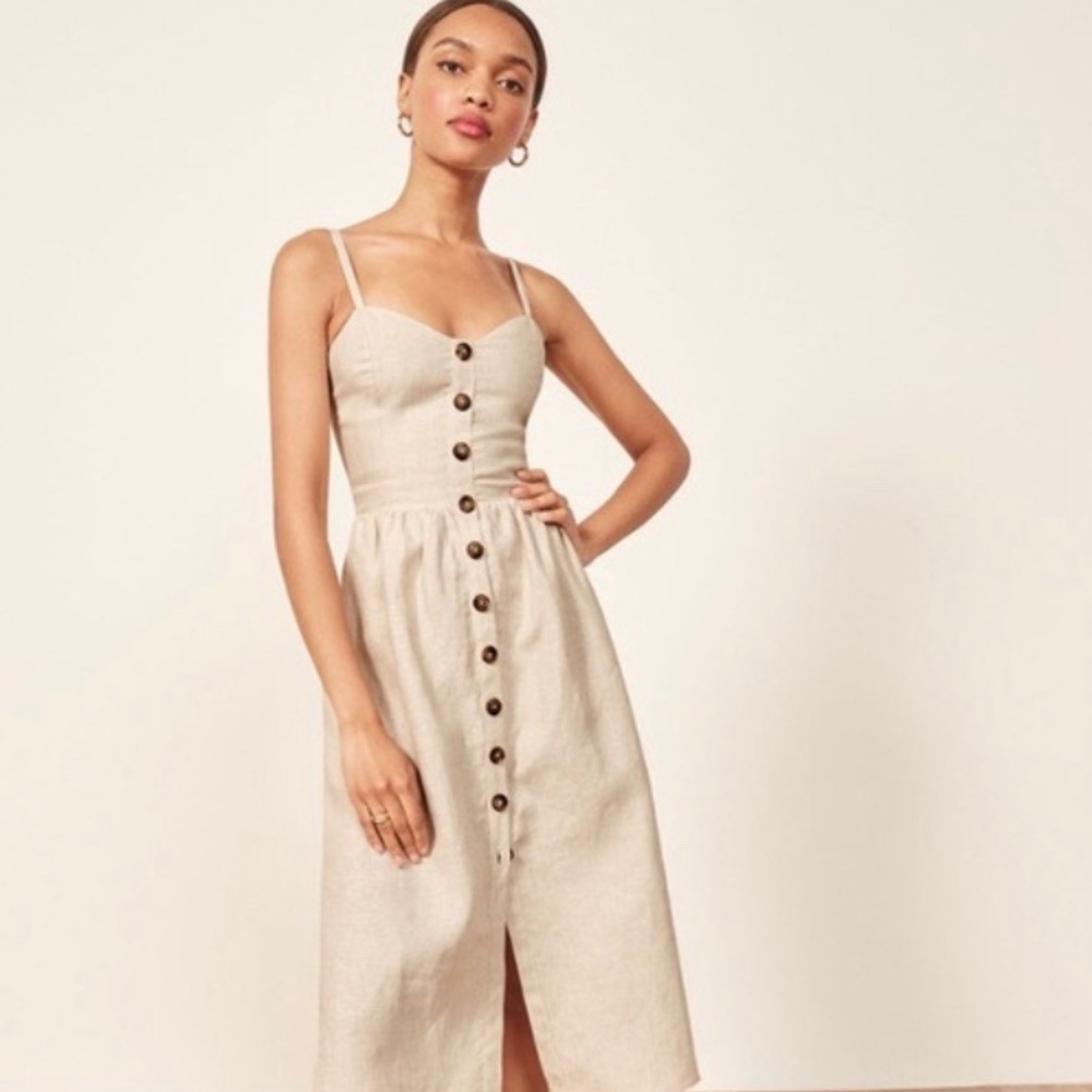 Reformation Thelma Dress in Sand